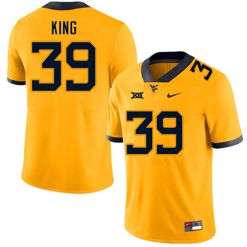 Men #39 Danny King West Virginia Mountaineers College Football Jerseys Sale-Gold